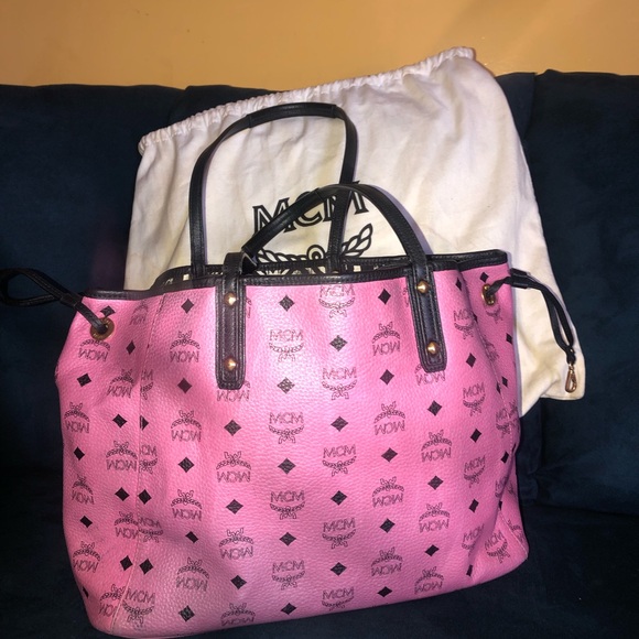 MCM Bags Pink Reversible Mcm Tote Bag Poshmark